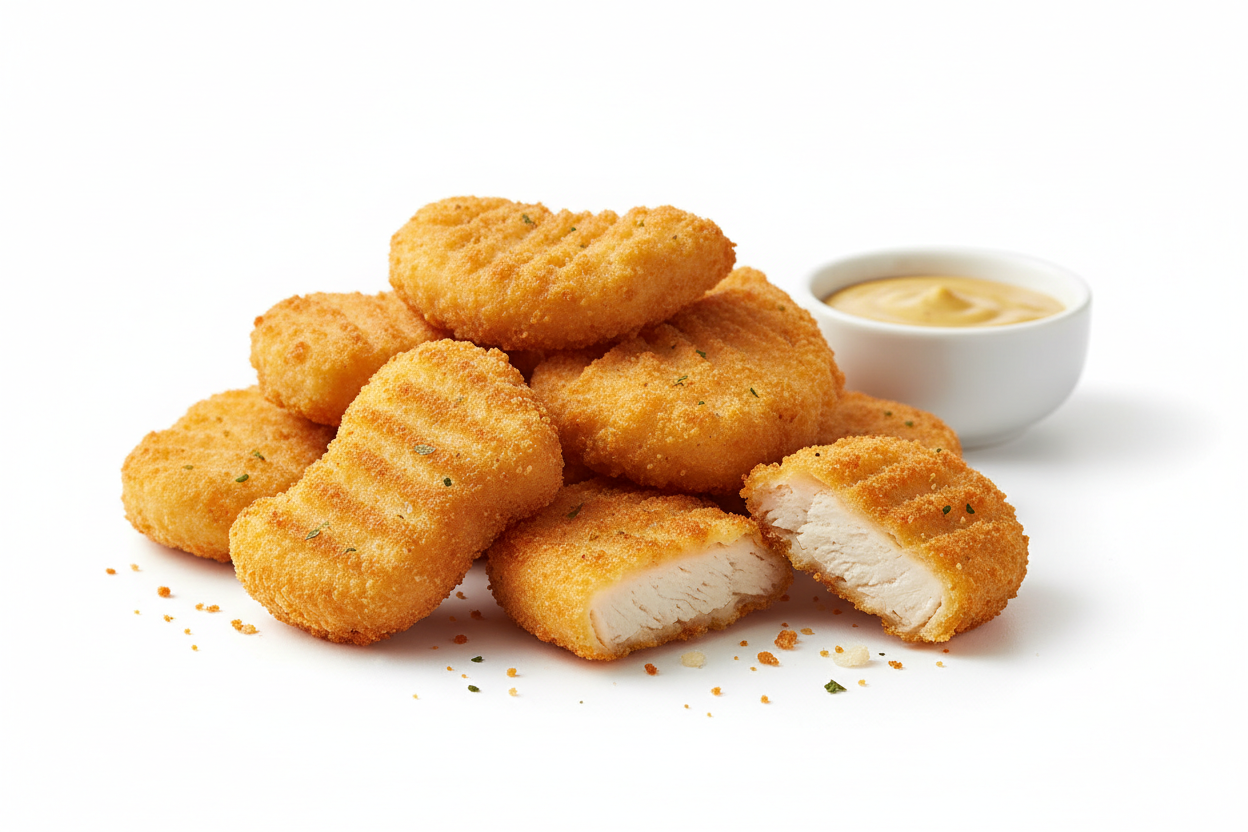 Nuggets Knusprig panierte Hähnchenstücke aus zartem Hähnchenbrustfilet. Hauptbild